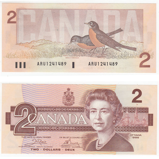BC-55a 1986 Canada $2 Crow-Bouey, ARU, Choice Uncirculated (CUNC63)