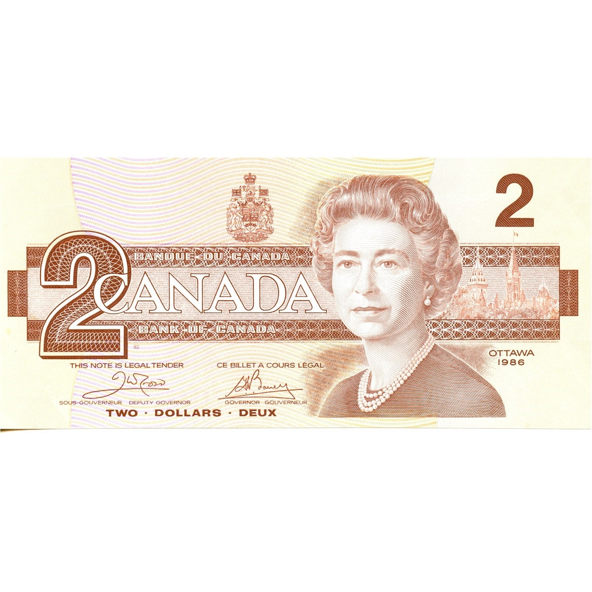BC-55a 1986 Canada $2 Crow-Bouey, ARV, AU-UNC (AU55)