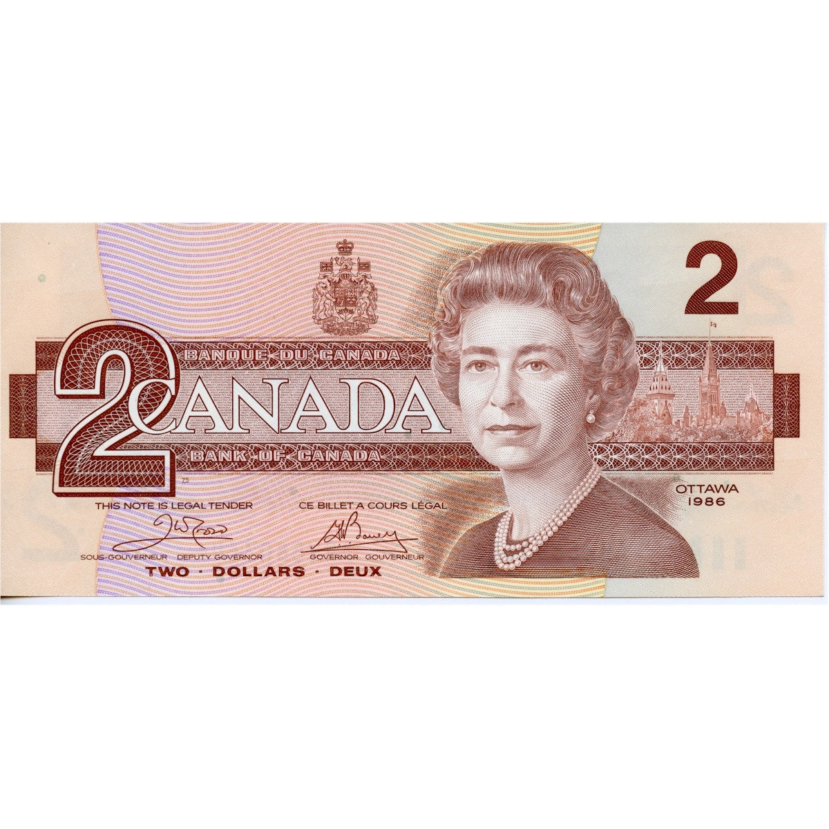 BC-55a 1986 Canada $2 Crow-Bouey, ARW, Uncirculated (MS60)
