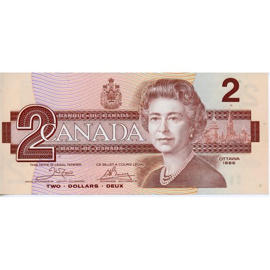 BC-55a 1986 Canada $2 Crow-Bouey, ARY, Uncirculated (MS60)