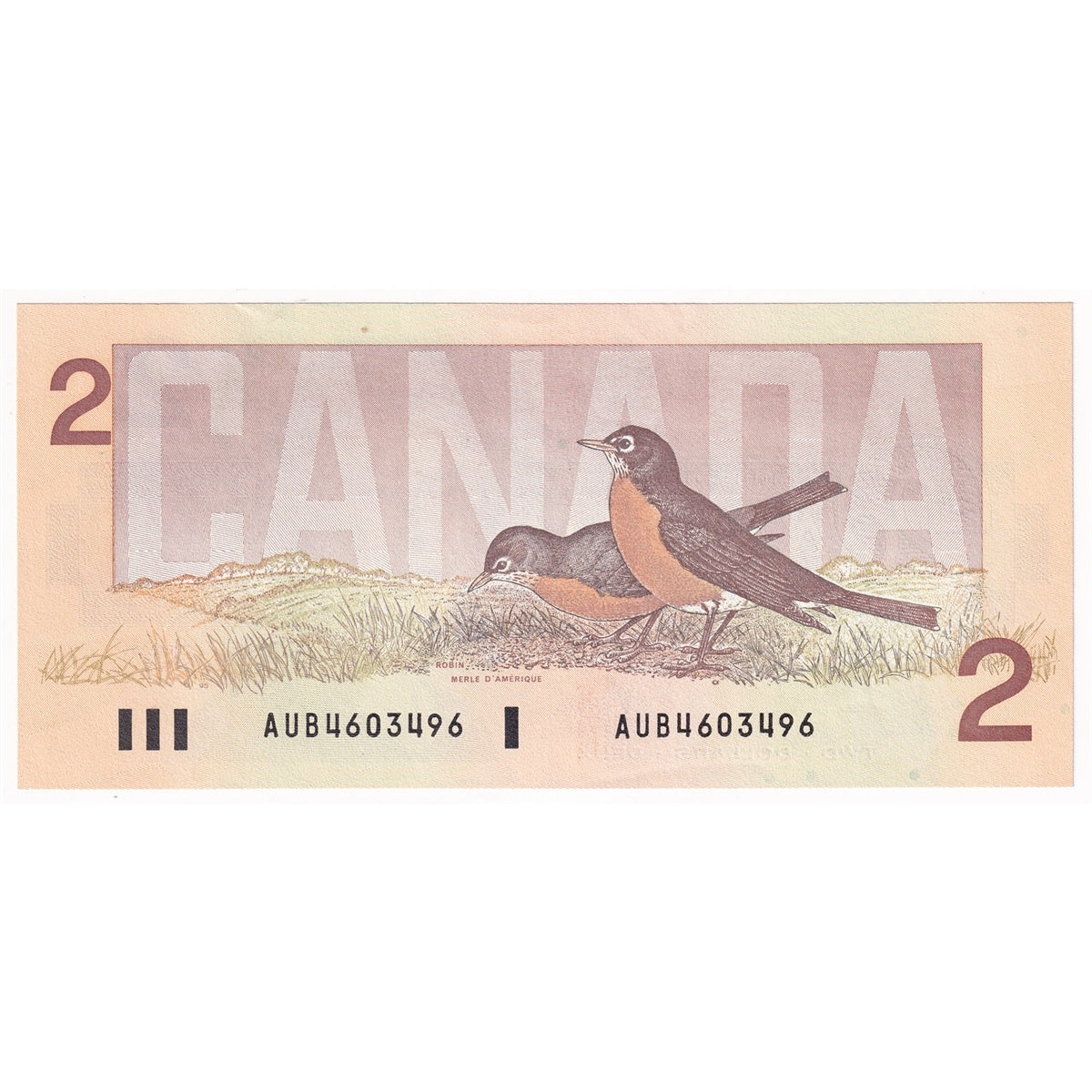 BC-55a 1986 Canada $2 Crow-Bouey, AUB, AU-UNC (AU55)
