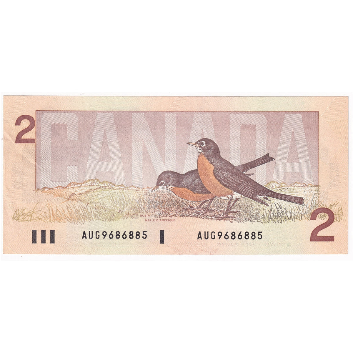 BC-55a 1986 Canada $2 Crow-Bouey, AUG, Almost Uncirculated (AU50)