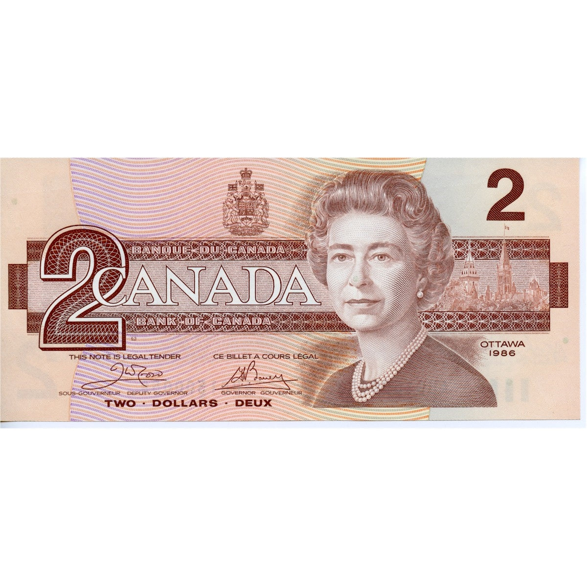 BC-55a 1986 Canada $2 Crow-Bouey, AUG, Uncirculated (MS60)