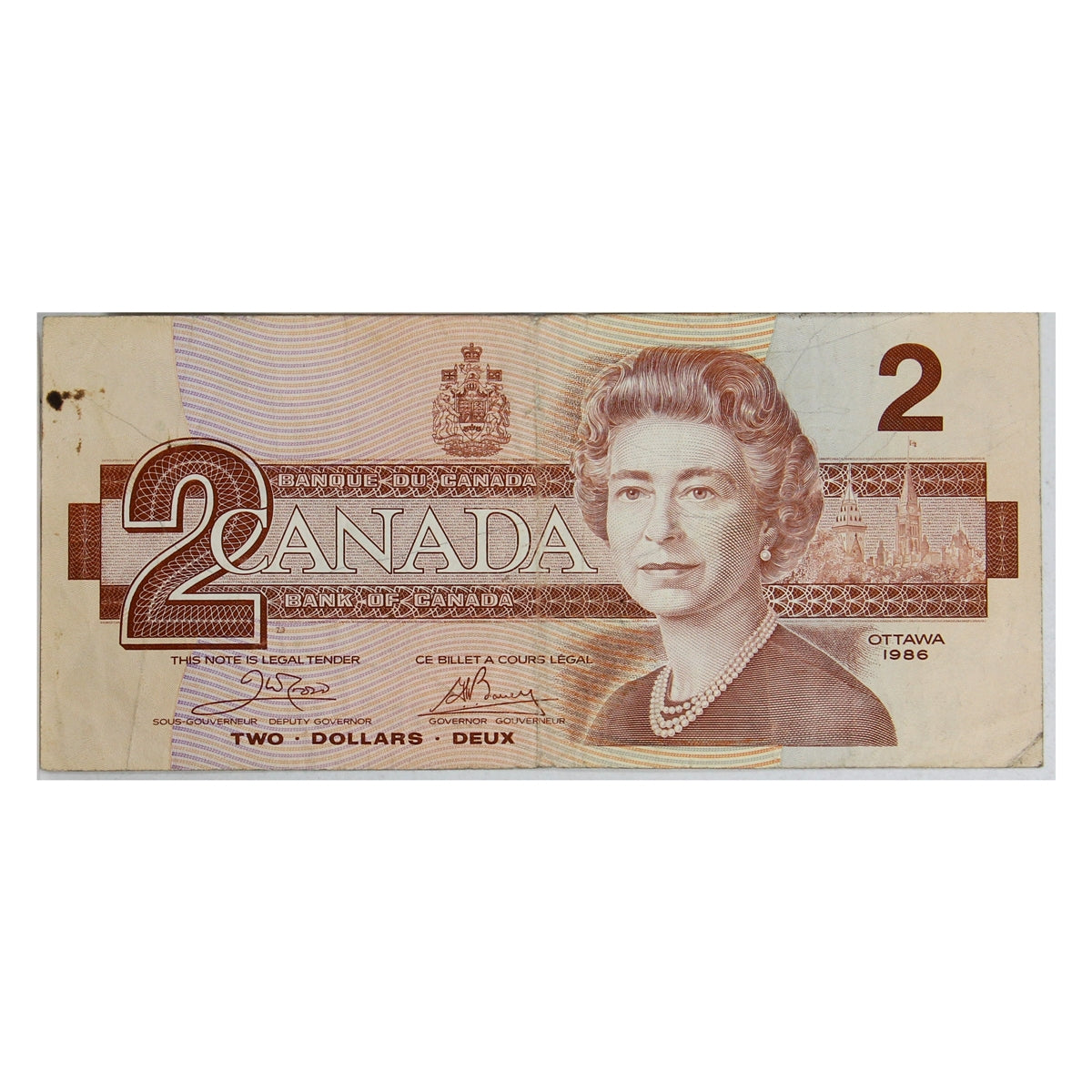 BC-55a 1986 Canada $2 Crow-Bouey, AUJ, Circ