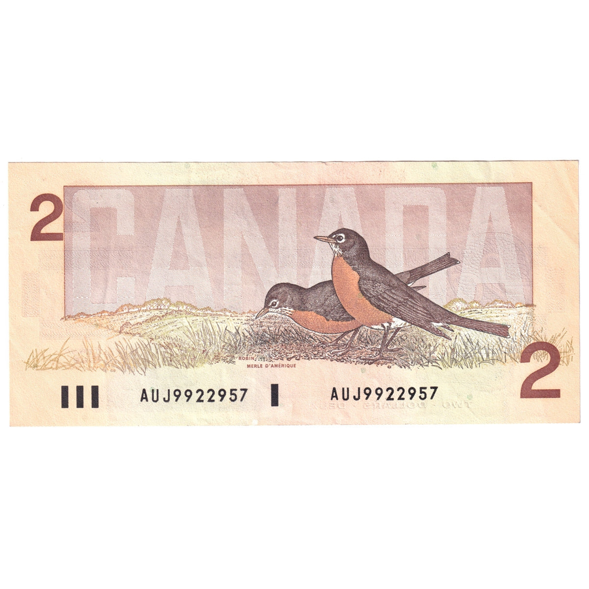 BC-55a 1986 Canada $2 Crow-Bouey, AUJ, Very Fine (VF20)