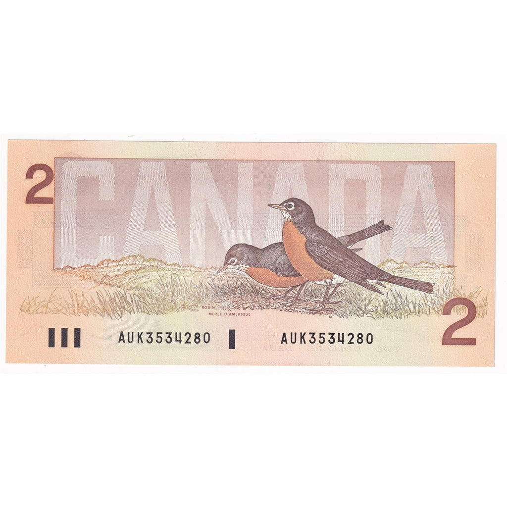 BC-55a 1986 Canada $2 Crow-Bouey, AUK, AU-UNC (AU55)