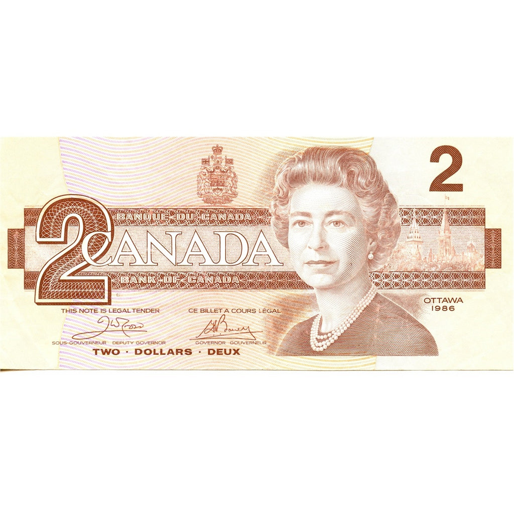 BC-55a 1986 Canada $2 Crow-Bouey, AUK, Very Fine (VF20)