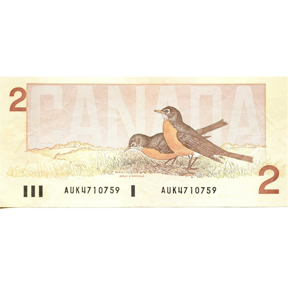 BC-55a 1986 Canada $2 Crow-Bouey, AUK, Very Fine (VF20)