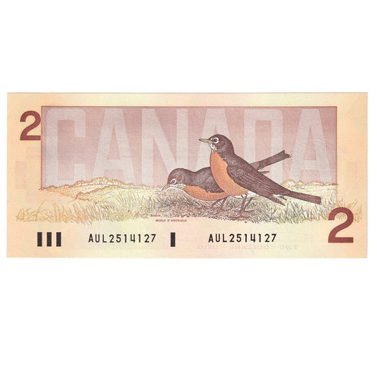 BC-55a 1986 Canada $2 Crow-Bouey, AUL, Uncirculated (MS60)