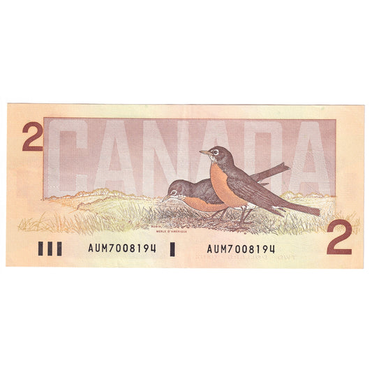 BC-55a 1986 Canada $2 Crow-Bouey, AUM, Extra Fine (EF40)