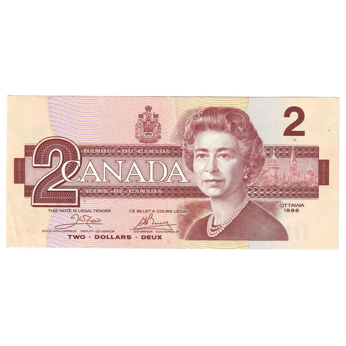 BC-55a 1986 Canada $2 Crow-Bouey, AUM, Extra Fine (EF40)