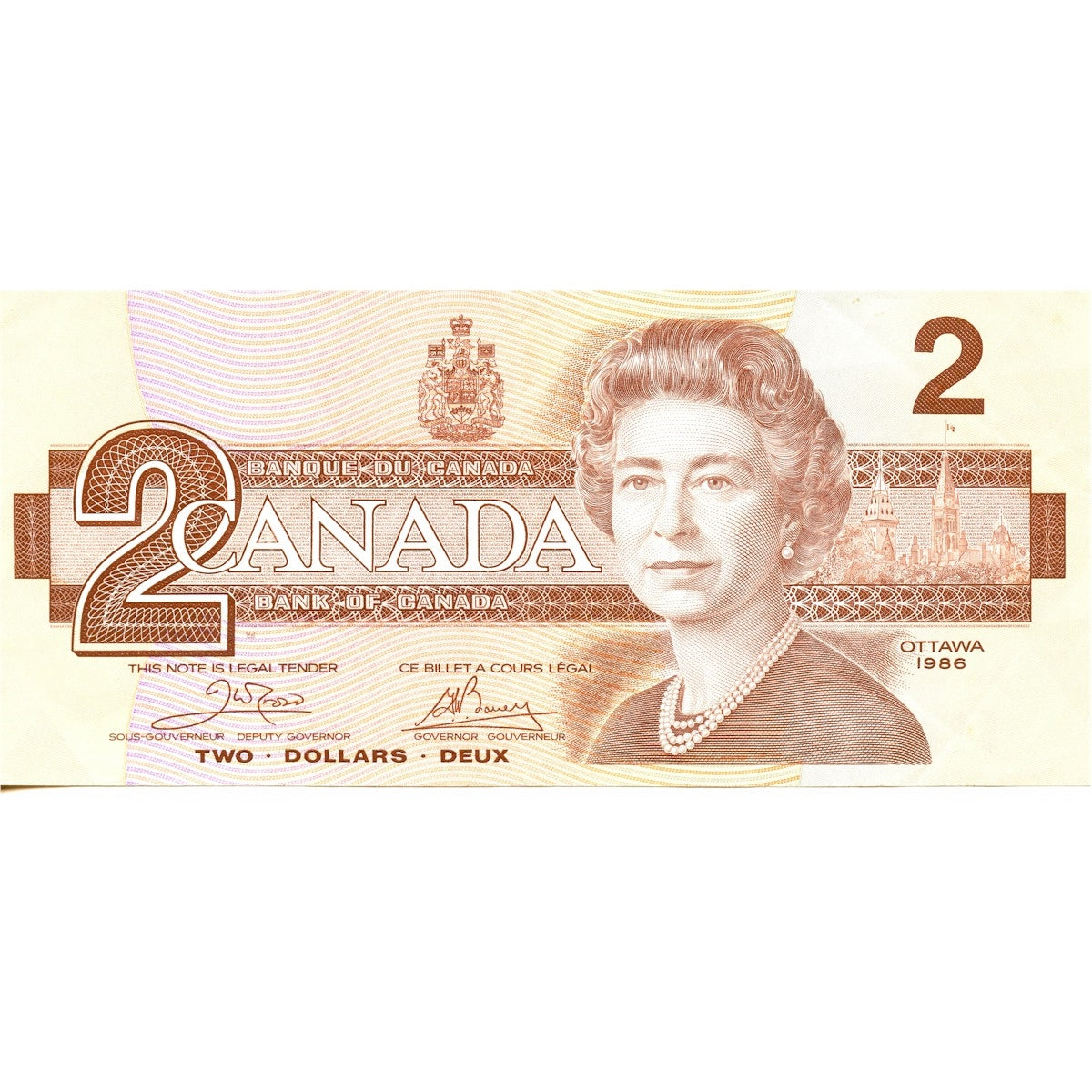 BC-55a 1986 Canada $2 Crow-Bouey, AUM, VF-EF (VF30)