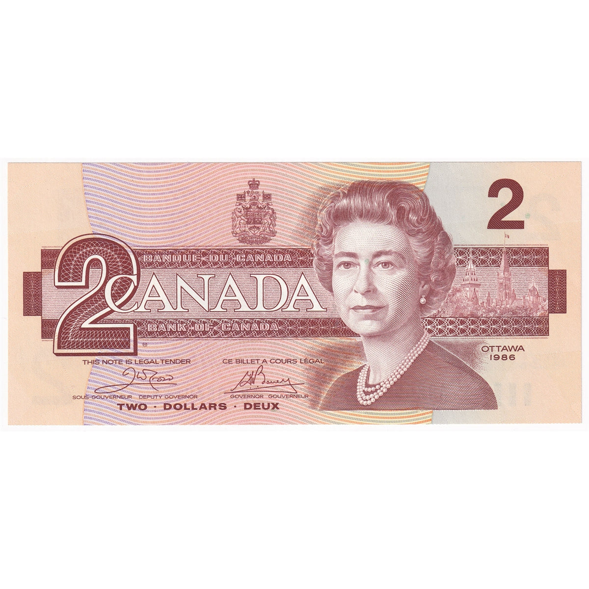 BC-55aA 1986 Canada $2 Crow-Bouey, ARX Below 1.26M, Uncirculated (MS60)