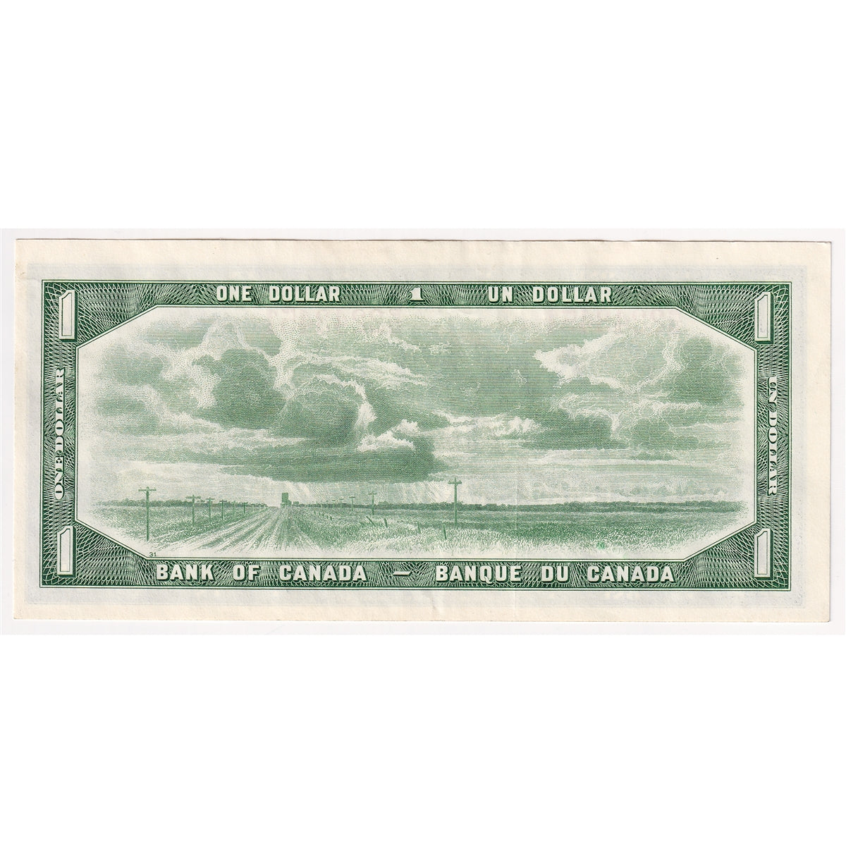 BC-37b-i 1954 Canada $1 Beattie-Rasminsky, P/M, Almost Uncirculated (AU50)