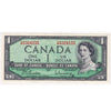 BC-37b-i 1954 Canada $1 Beattie-Rasminsky, U/M, AU-UNC (AU55)