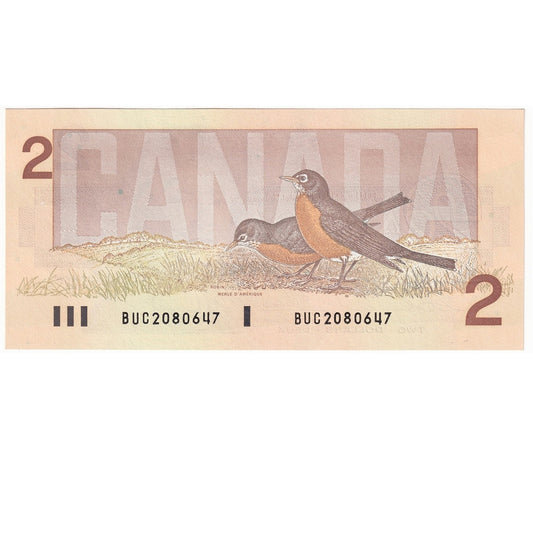 BC-55b 1986 Canada $2 Thiessen-Crow, BUC, Choice Uncirculated (CUNC63)