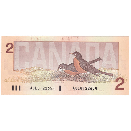 BC-55b 1986 Canada $2 Thiessen-Crow, AUL, Uncirculated (UNC60)