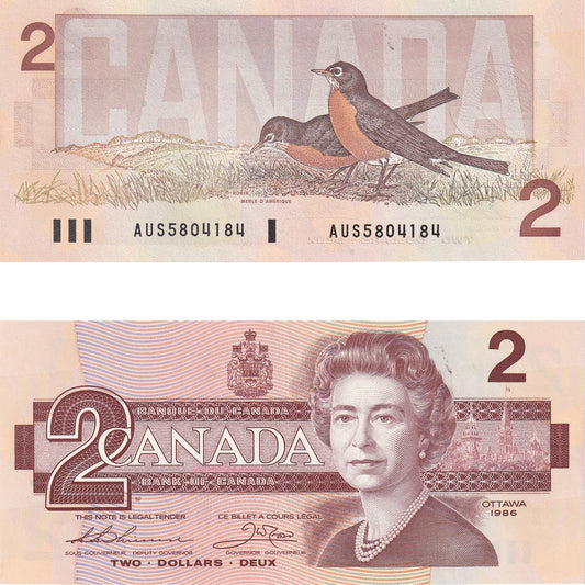 BC-55b 1986 Canada $2 Thiessen-Crow, AUN, Uncirculated (UNC60)