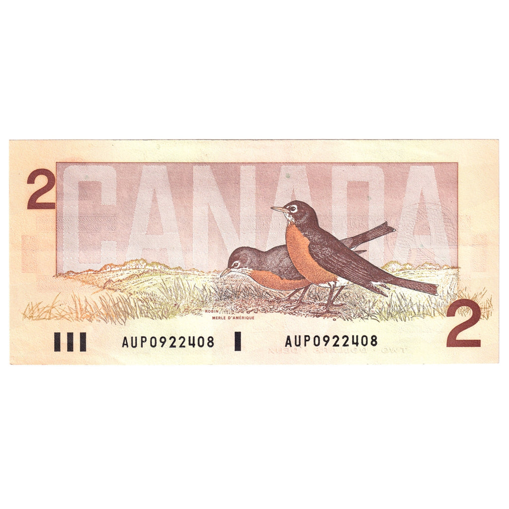 BC-55b 1986 Canada $2 Thiessen-Crow, AUP, Almost Uncirculated (AU50)
