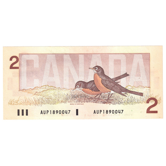 BC-55b 1986 Canada $2 Thiessen-Crow, AUP, AU-UNC (AU55)