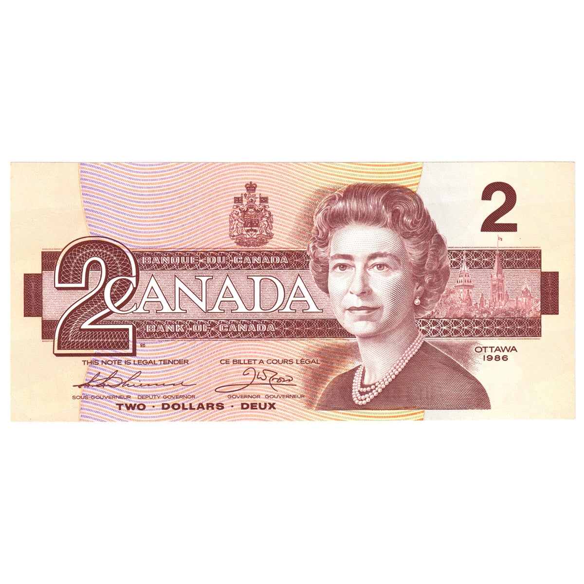 BC-55b 1986 Canada $2 Thiessen-Crow, AUP, AU-UNC (AU55)