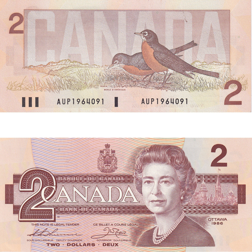 BC-55b 1986 Canada $2 Thiessen-Crow, AUP, Uncirculated (MS60)