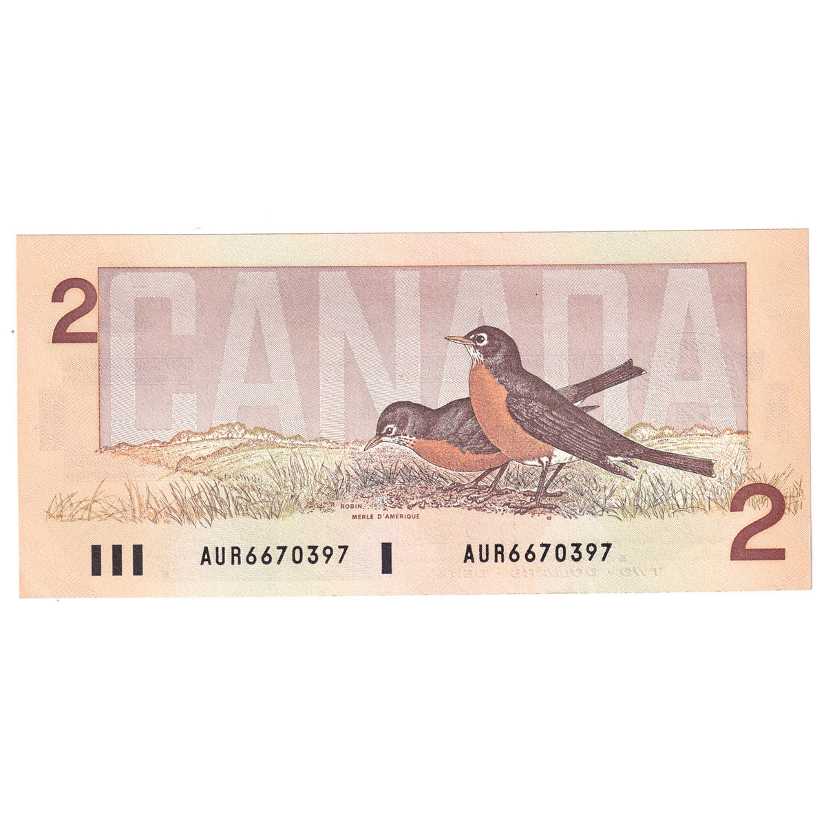 BC-55b 1986 Canada $2 Thiessen-Crow, AUR, AU-UNC (AU55)