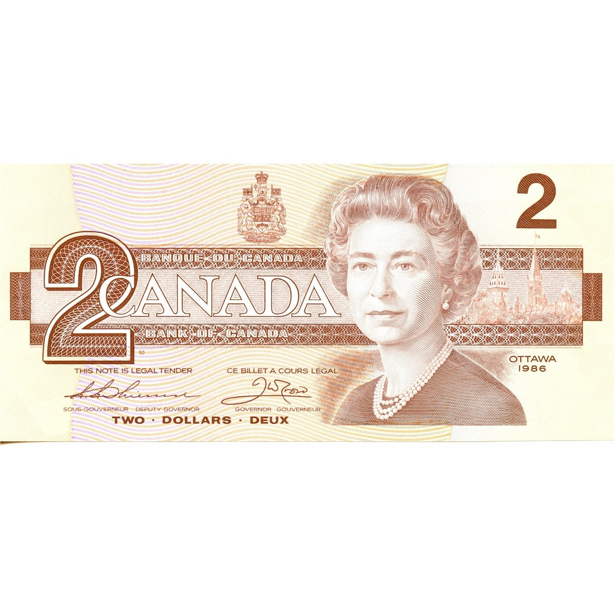 BC-55b 1986 Canada $2 Thiessen-Crow, AUS, AU-UNC (AU55)