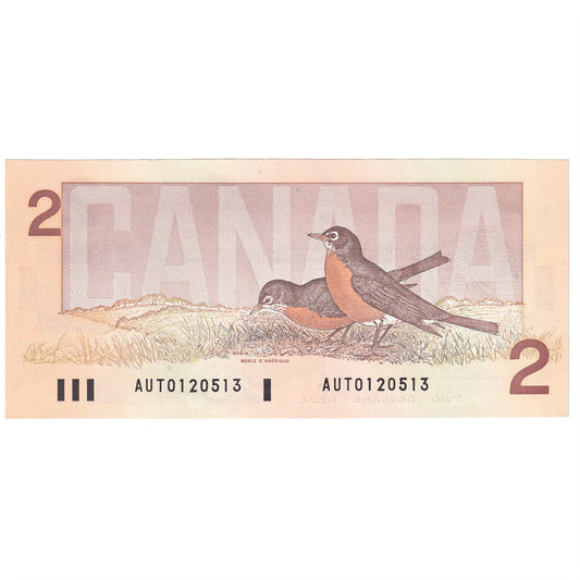 BC-55b 1986 Canada $2 Thiessen-Crow, AUT, AU-UNC (AU55)