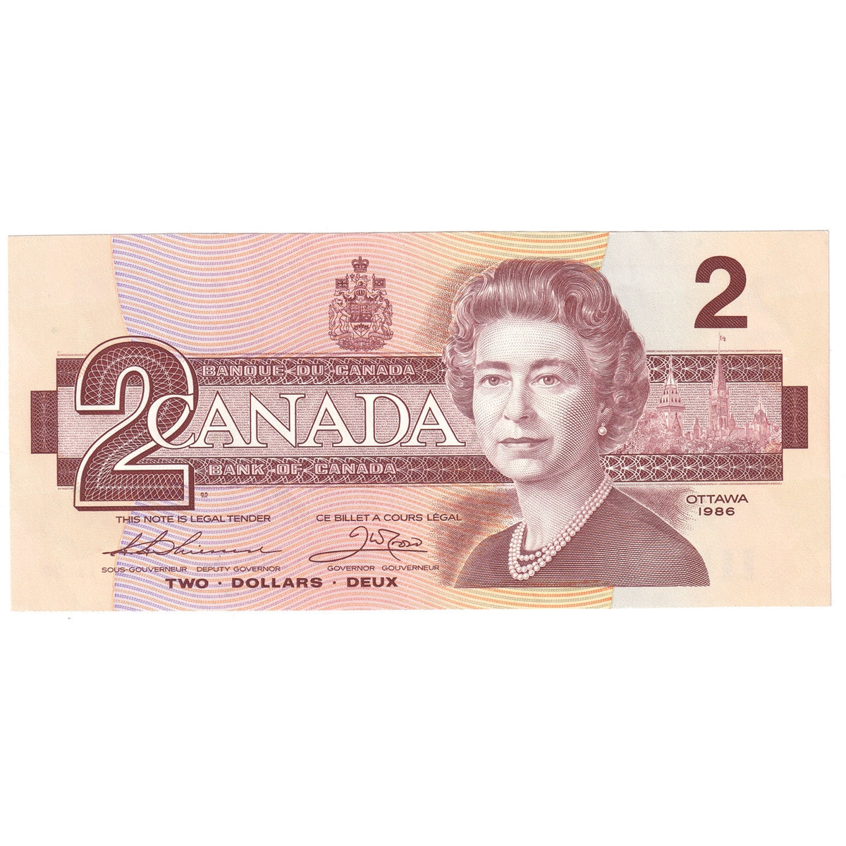 BC-55b 1986 Canada $2 Thiessen-Crow, AUT, AU-UNC (AU55)