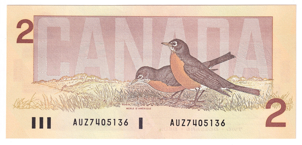 BC-55b 1986 Canada $2 Thiessen-Crow, AUZ, Uncirculated (MS60)