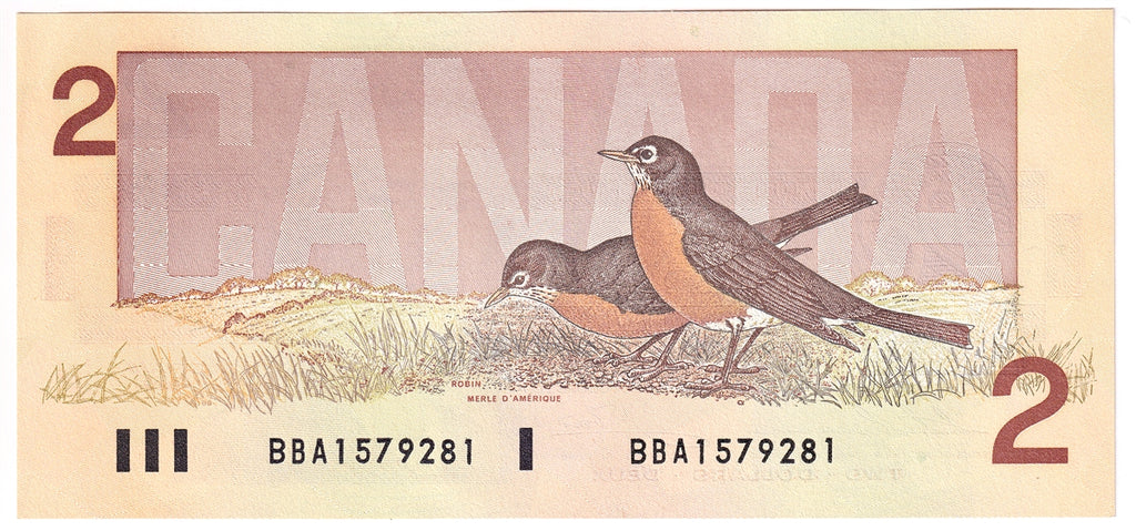 BC-55b 1986 Canada $2 Thiessen-Crow, BBA, AU-UNC (AU55)