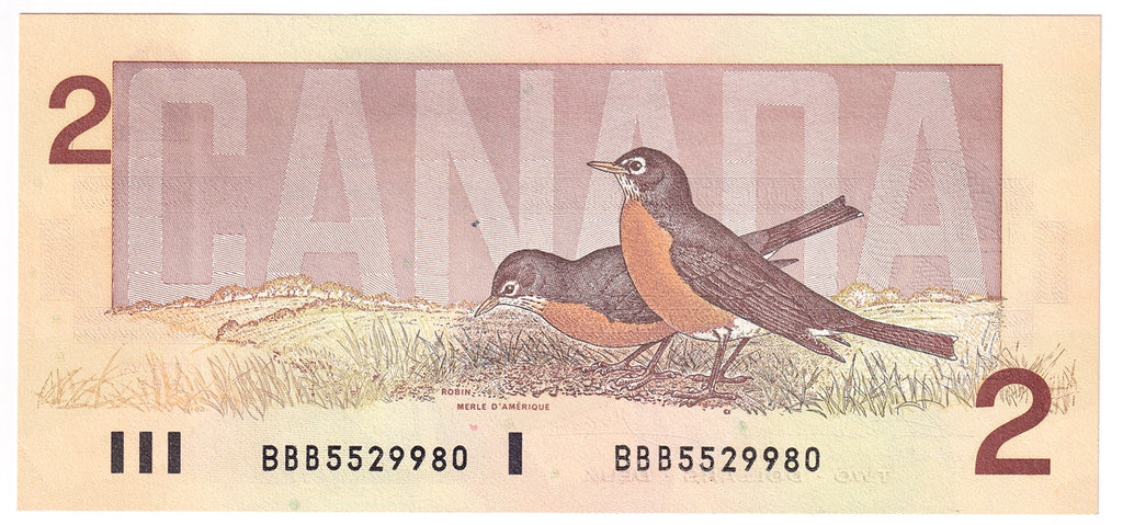 BC-55b 1986 Canada $2 Thiessen-Crow, BBB, AU-UNC (AU55)