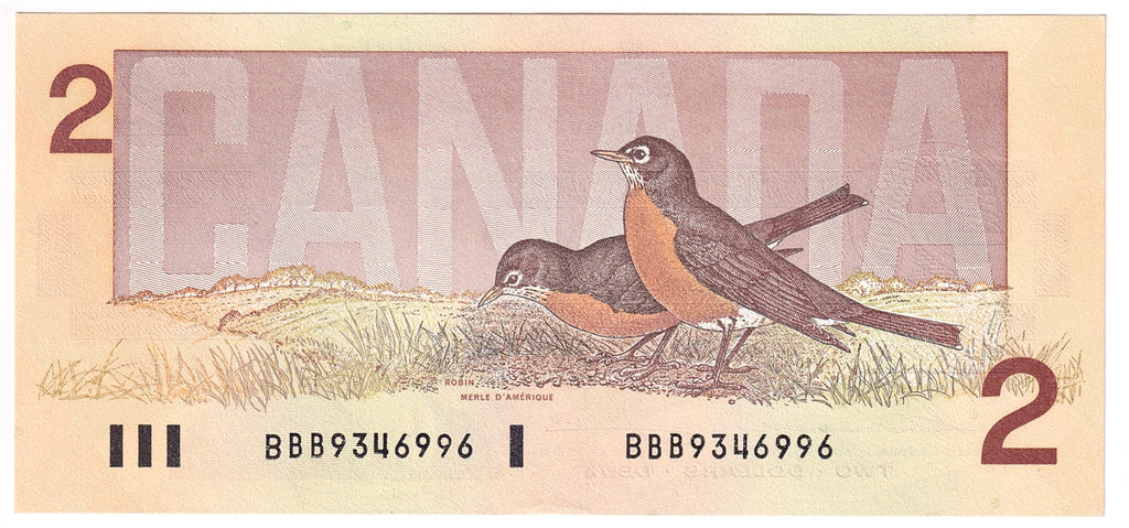 BC-55b 1986 Canada $2 Thiessen-Crow, BBB, Uncirculated (MS60)