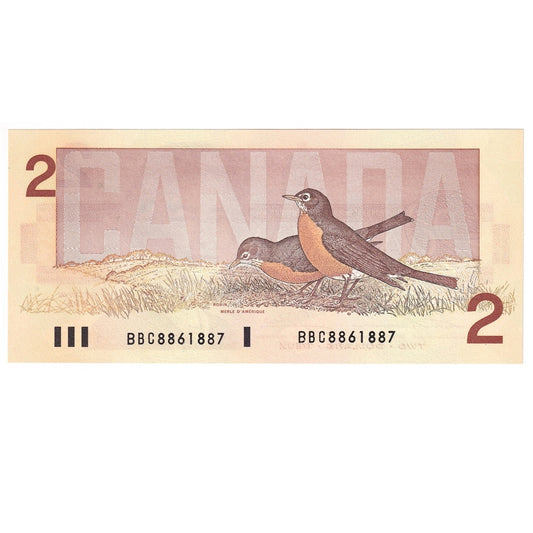 BC-55b 1986 Canada $2 Thiessen-Crow, BBC, Choice Uncirculated (CUNC63)