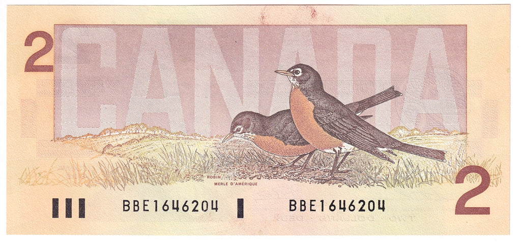 BC-55b 1986 Canada $2 Thiessen-Crow, BBE, Uncirculated (MS60)