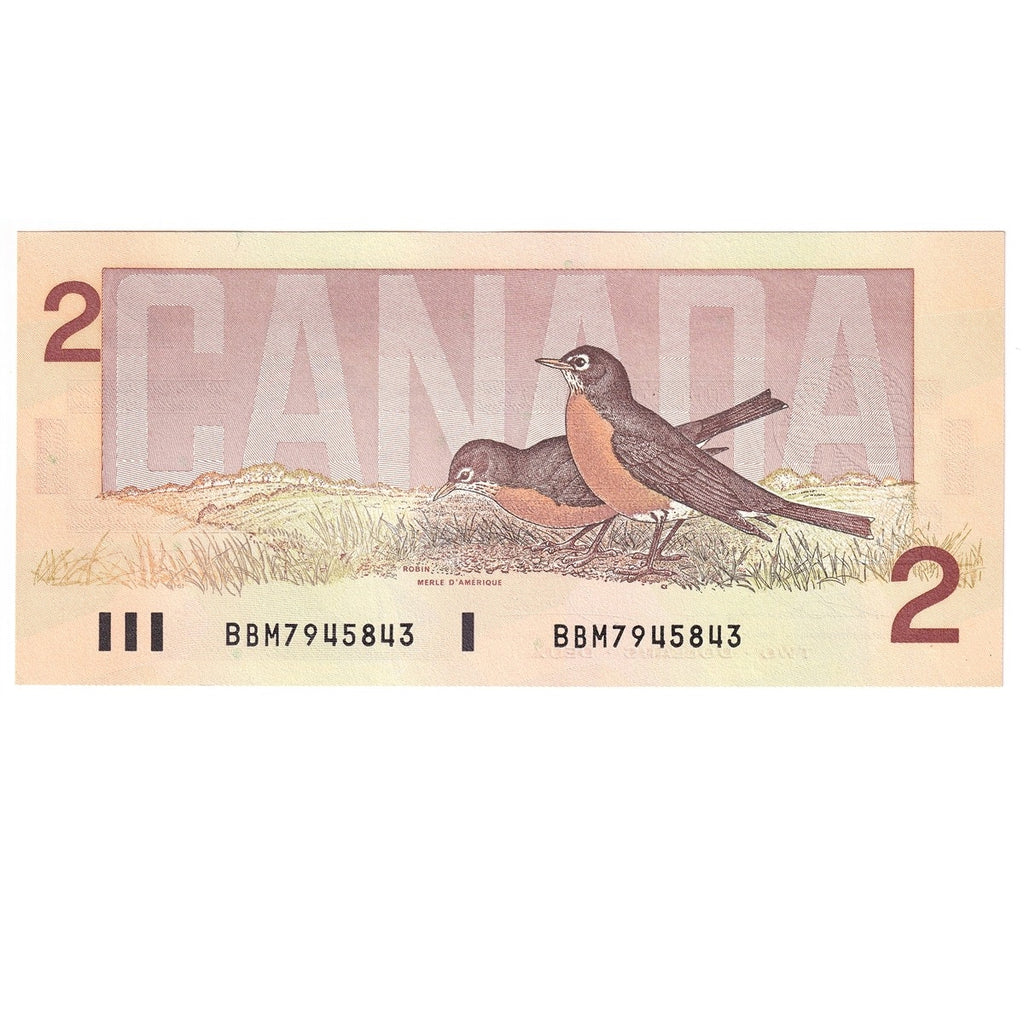 BC-55b 1986 Canada $2 Thiessen-Crow, BBM, Uncirculated (MS60)