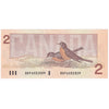 BC-55b 1986 Canada $2 Thiessen-Crow, BBP Small B's, Almost Uncirculated (AU50)