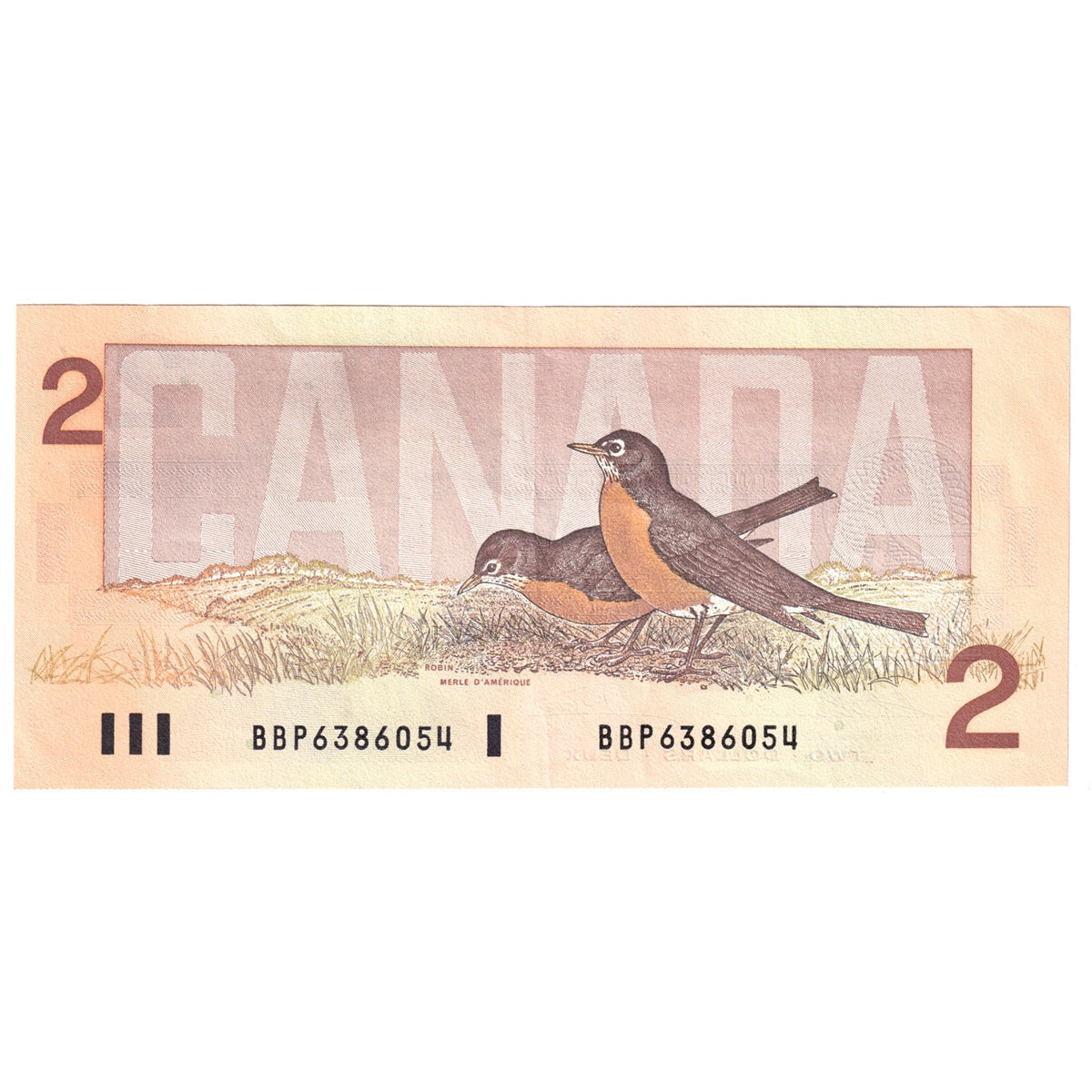 BC-55b 1986 Canada $2 Thiessen-Crow, BBP Small B's, Extra Fine (EF40)