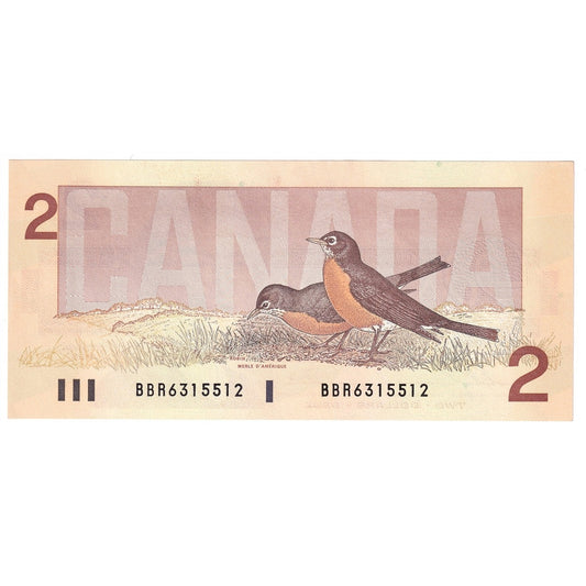 BC-55b 1986 Canada $2 Thiessen-Crow, BBR, Uncirculated (UNC60)