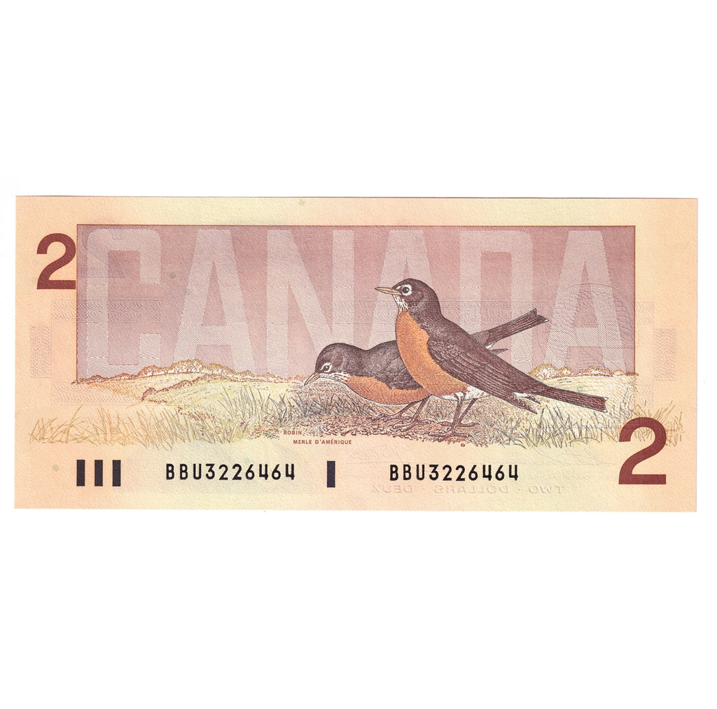 BC-55b 1986 Canada $2 Thiessen-Crow, BBU, Choice Uncirculated (CUNC63)