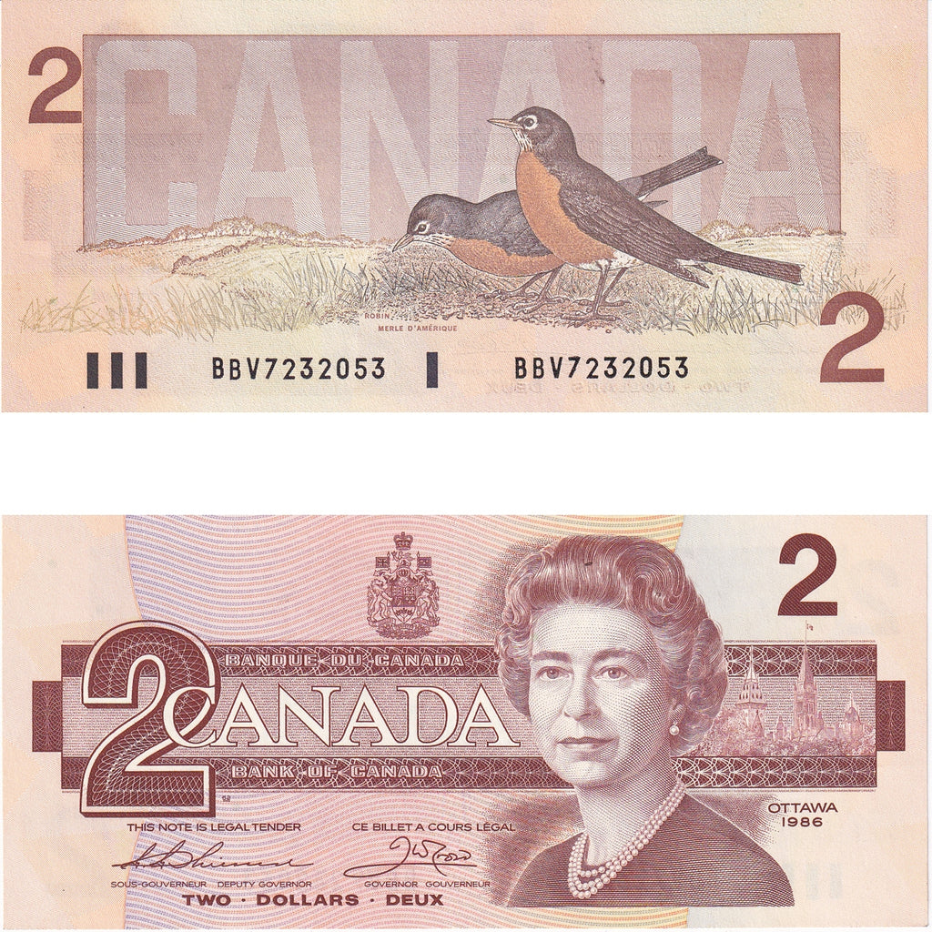 BC-55b 1986 Canada $2 Thiessen-Crow, BBV, Uncirculated (MS60)