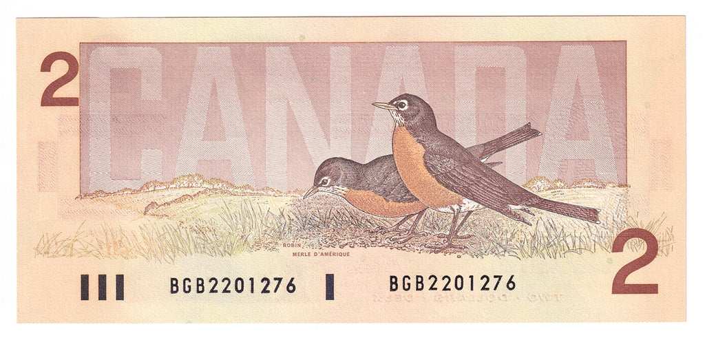 BC-55b 1986 Canada $2 Thiessen-Crow, BGB, Uncirculated (MS60)