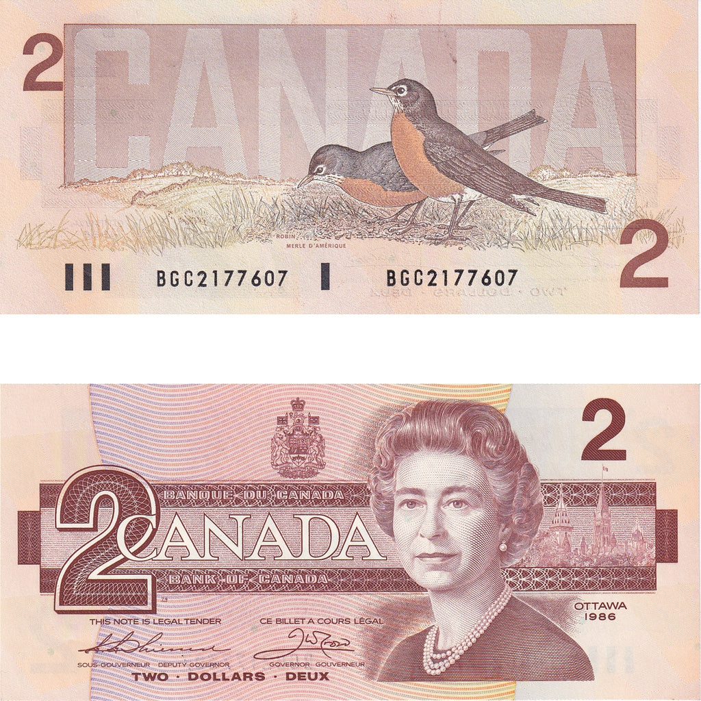 BC-55b 1986 Canada $2 Thiessen-Crow, BGC, Uncirculated (MS60)