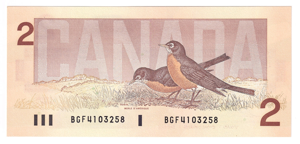 BC-55b 1986 Canada $2 Thiessen-Crow, BGF, Choice Uncirculated (CUNC63)