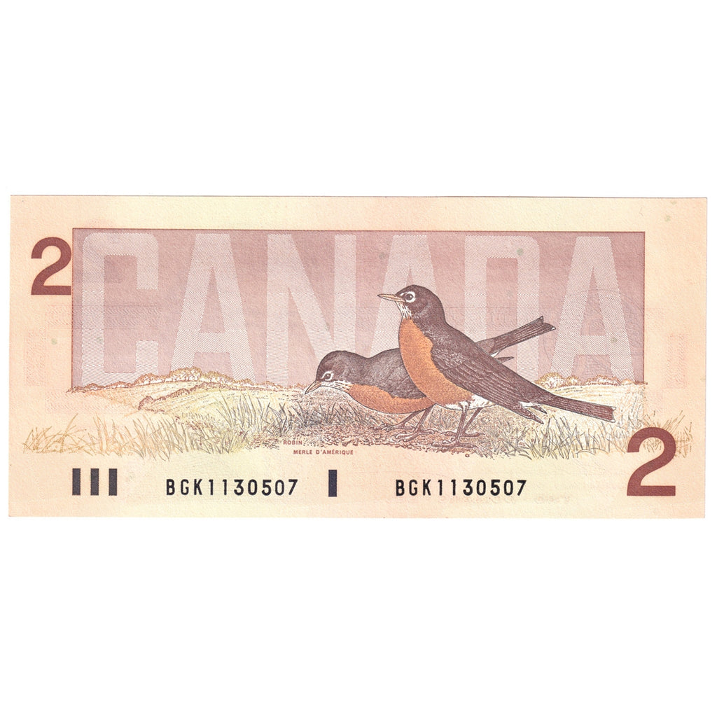 BC-55b 1986 Canada $2 Thiessen-Crow, BGK, Choice Uncirculated (CUNC63)