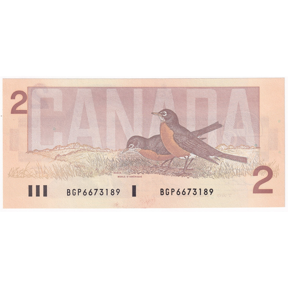 BC-55b 1986 Canada $2 Thiessen-Crow, BGP, Almost Uncirculated (AU50)