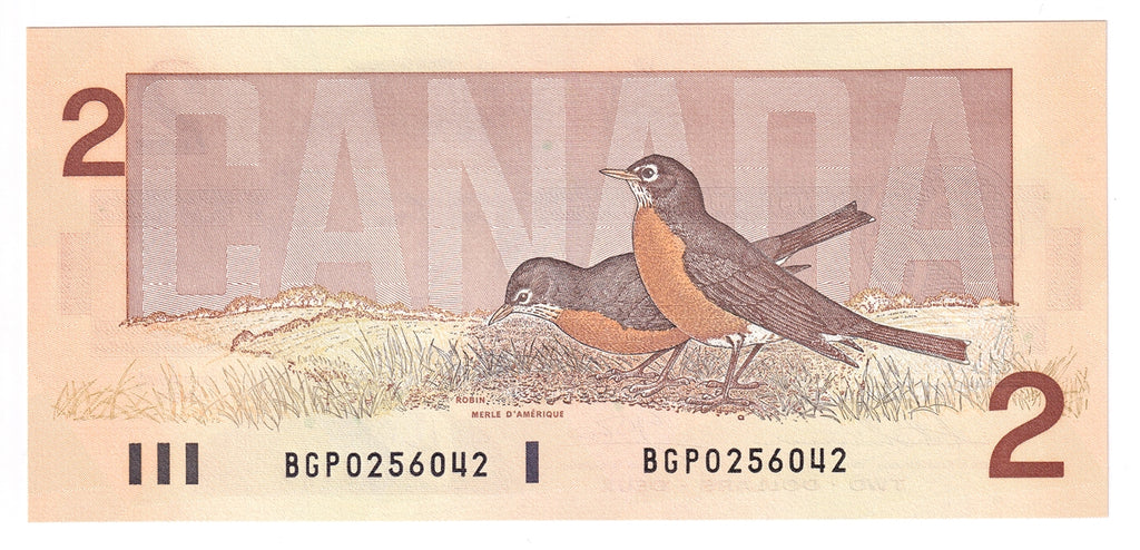 BC-55b 1986 Canada $2 Thiessen-Crow, BGP, Choice Uncirculated (CUNC63)