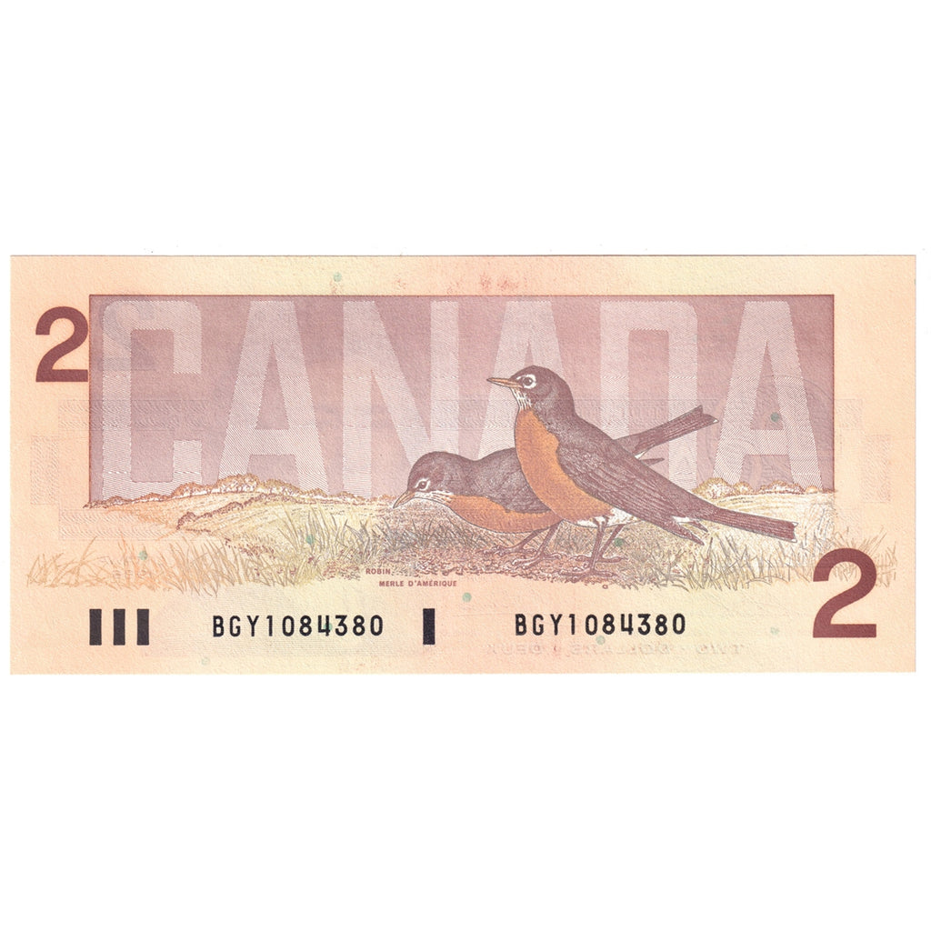 BC-55b 1986 Canada $2 Thiessen-Crow, BGY, Choice Uncirculated (CUNC63)
