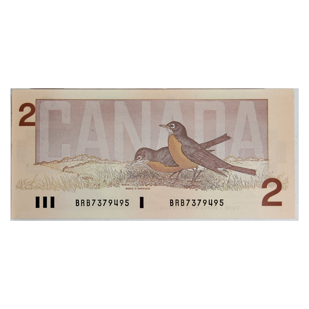 BC-55b 1986 Canada $2 Thiessen-Crow, BRB, Uncirculated (MS60)
